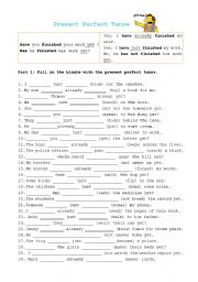 English Worksheet: Present Perfect Tense