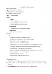 English worksheet: natural features lesson plan