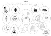 English Worksheet: clothes speaking activity PRELIMINARY ENGLISH TEST (PET)