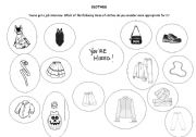 English Worksheet: CLOTHES 2 CAMBRIDGE PRELIMINARY TEST(PET) ORAL ACTIVITY