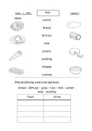 English worksheet: FOOD2