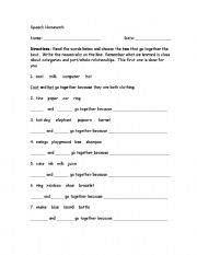 English worksheet: Grouping words