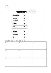 English worksheet: draw the following pets