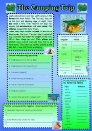 English Worksheet: The Camping Trip