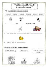 English Worksheet: Wallace and Gromit: A grand day out