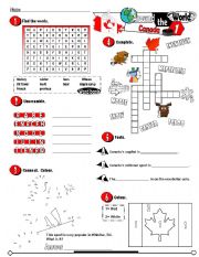 English Worksheet: Around The World Series_01 Canada (Fully Editable + Key)