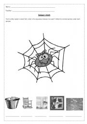 English Worksheet: The itsy bitsy spider