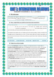 English Worksheet: INTERNATIONAL RELATIONS