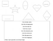 English Worksheet: Shapes and Colors