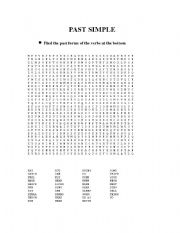 English Worksheet: simple past crossword