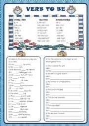 English Worksheet: VERB TO BE