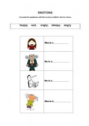 English worksheet: Emotions