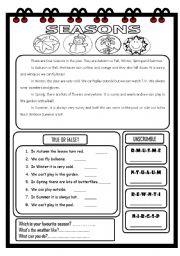 English Worksheet: R-C : SEASONS