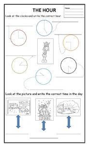 English Worksheet: the hour 
