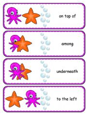 English Worksheet: Where is the Octopus Preposition Dominoes and Memory Cards with Poster Part 2 of 4