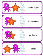 English Worksheet: Where is the Octopus Preposition Dominoes and Memory Cards with Poster Part 3 of 4
