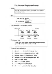 English worksheet: The simple present made easy with illustrations