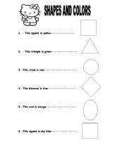 English Worksheet: Shapes and Colors