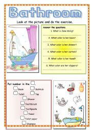 English Worksheet: Bathroom