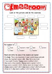 English Worksheet: Classroom