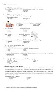 English Worksheet: Vocabulary and Grammar Test