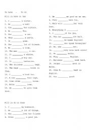 English Worksheet: Do/does+Have/has