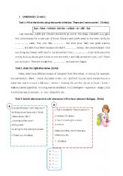 English Worksheet: mid term test 3 8th