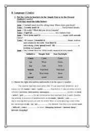 English Worksheet: midterm test 3 9th