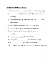 English Worksheet: simple or continuous present 