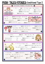 English Worksheet: Fairy Tales/Stories (25): Conditional Sentences Type 1