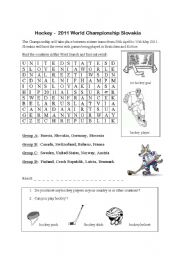 English Worksheet: Sport - Hockey 2011 World Championship