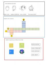 English worksheet: Feelings and greetings