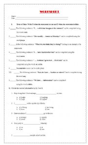 English worksheet: Present simple vs continuous