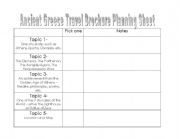 English worksheet: Travel Brochure Planning Sheet