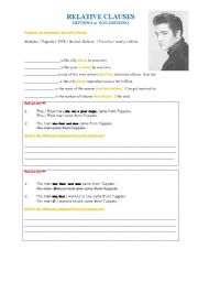 English Worksheet: relative clause Elvis presley