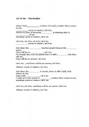 English worksheet: let it be