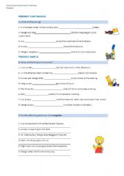 The Simpsons Present Tense Worksheet