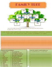 English Worksheet: family tree