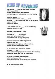 English Worksheet: king of anything