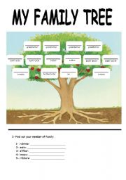 English Worksheet: FAMILY TREE