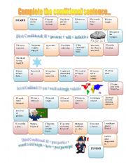 English Worksheet: Mixed Conditionals Boardgame 