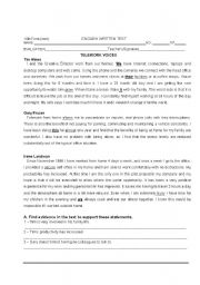 English Worksheet: Telework