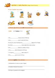 English Worksheet: Garfields Daily Routine