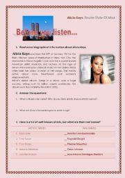 English Worksheet: Alicia Keys: Empire State of Mind