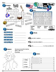 English Worksheet: Around The World Series_02 USA (Fully Editable + Key)