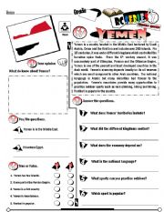 English Worksheet: RC Series_Level 01_Country Edition_57 Yemen (Fully Editable + Key)