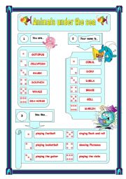 English Worksheet: sea animal creation