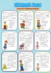 English Worksheet: Describing People