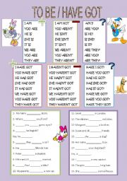 English Worksheet: To Be / Have Got