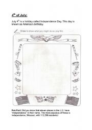 English Worksheet: 4th of July